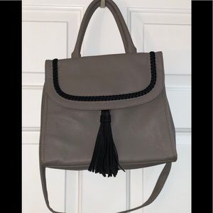 Grey and black purse